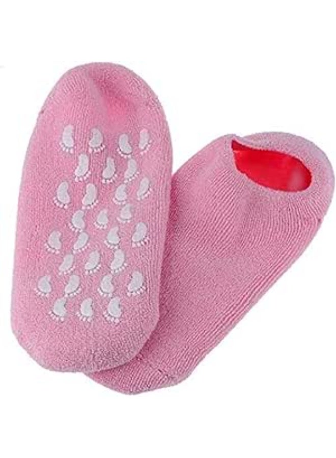 Silicon Socks Heel for Crack,1 Pair Spa Gel Socks for Women and Men, Feet Protector Crack Heel Repair Socks with Moisturizing Natural Oil and Vitamin E Repair Dry Cracked Feet Soften Skin - Image 1